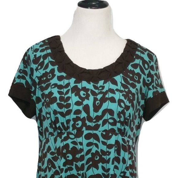 Apt. 9 dress in brown & turquoise Petite PL - Picture 2 of 6